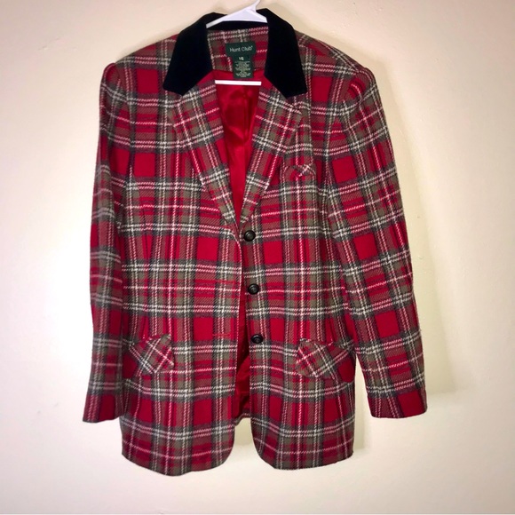 Hunt Club Jackets & Coats Vtg 8s90s Festive Plaid Button